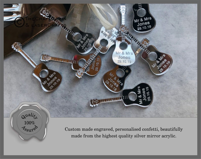 Acoustic Guitar Custom Personalised Confetti Wedding Favours Etsy