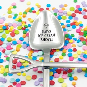 Custom Name Ice Cream Shovel Spoon, Fathers Day Gift, Unique Funny Birthday Present for dad, Custom Ice Cream Spoon, Dad Ice Cream gift