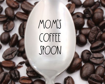 Engraved Coffee Spoon: Custom Name, Mom's Gift, Stainless Steel