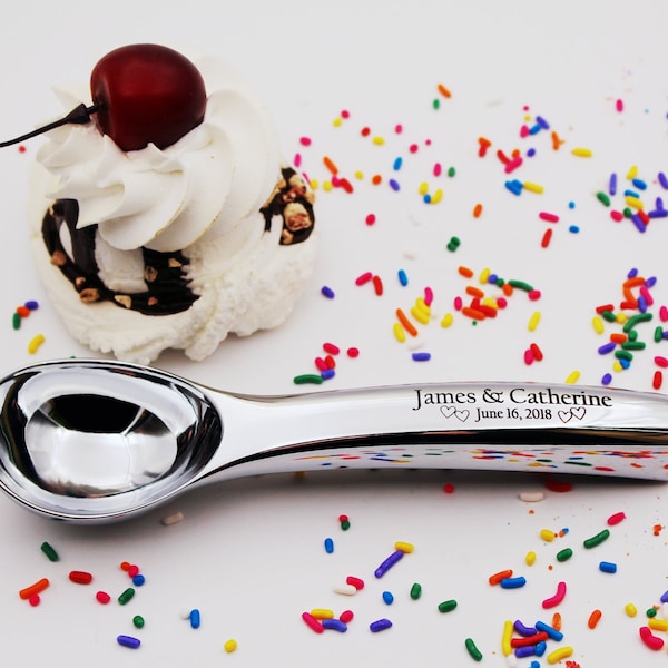 Custom Wedding Ice Cream Scoop for a new Married Couple, Personalized for Couple, Bridal Shower, Reception Gift