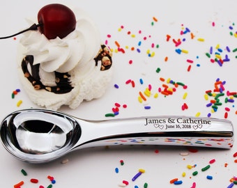 Custom Wedding Ice Cream Scoop for a new Married Couple, Personalized for Couple, Bridal Shower, Reception Gift