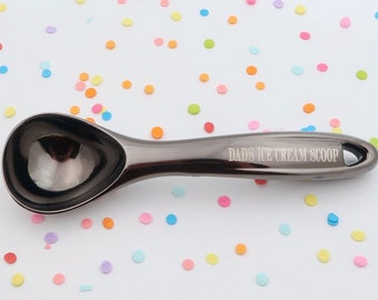 Engraved Black Ice Cream Scoop, Custom Name, Father's Day Gift