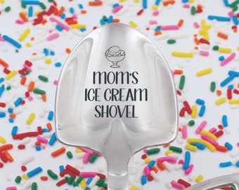 Ice Cream Shovel Spoon, Custom Name, Novelty Gift, Christmas Stocking Stuffer, Unique Funny Birthday Present, Mom's Ice Cream Shovel Spoon