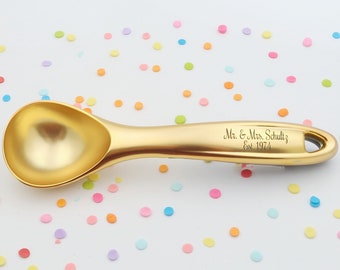 Engraved Gold Ice Cream Scoop, 50th Anniversary Gift, Golden Couple