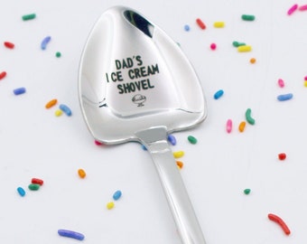 Custom Name Ice Cream Shovel Spoon, Fathers Day Gift, Unique Funny Birthday Present for dad, Custom Ice Cream Spoon, Dad Ice Cream gift