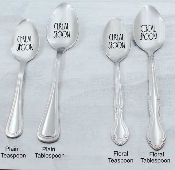 Custom Name Cereal Spoon, Tablespoon, Teaspoon, R Dunn inspired, Christmas  Spoon, White Elephant Gift, Child spoon, Host Gift, Teen, Dad