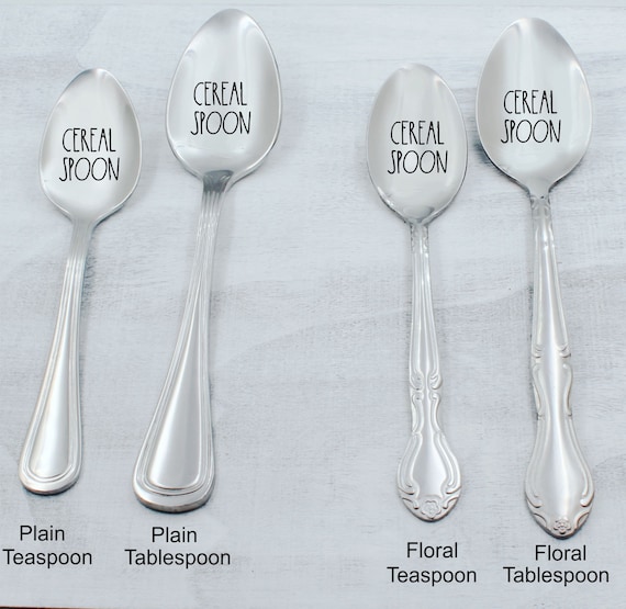 Custom Name Cereal Spoon, Tablespoon, Teaspoon, R Dunn inspired, Christmas  Spoon, White Elephant Gift, Child spoon, Host Gift, Teen, Dad