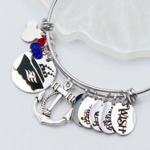 Disney Cruise Magic, Wonder, Dream, Fantasy, Wish, Treasure, Destiny, Adventure Charm Bracelet, Disney Cruise, Fish Extender Bracelet