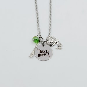 Disney inspired Little Mermaid necklace, dinglehopper Ariel Custom Name Charm Necklace, Disney jewelry custom charm name necklace
