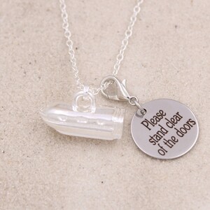 Monorail Style Train Necklace, Disney World Trip Charm Necklace, Disneyland Transportation Monorail Pendant Necklace