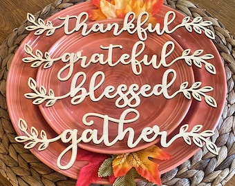 Holiday Table Setting Wood Words: Thanksgiving Place Cards