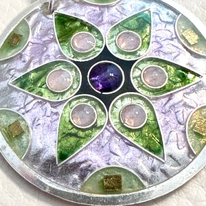 Lillian Jones Enamel: Six Petals in Pink and Green