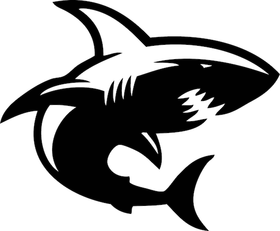 Shark in SVG / Eps / Dxf / Jpg files INSTANT DOWNLOAD | Etsy