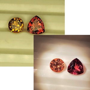 2.70cts Rare Hard To Find 100%Natural Outstanding Ultra Fire Color Change Garnet Pink To Purple Round and Trillion Tanzania Genuine Gem L-12