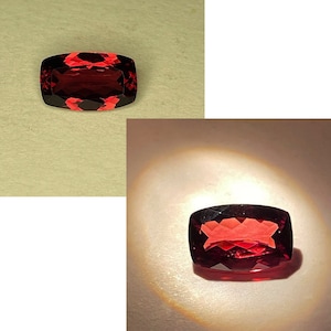 2.95cts Gorgeous Dynamic 100% Natural Unique Very Rare Hard To Find Ultra Fire Excellent Color Change Pyrope Garnet Cushion Tanzania Gem L18