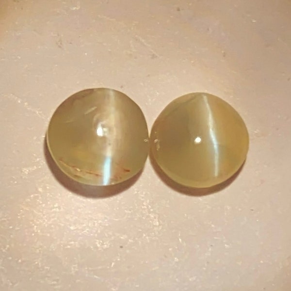 1.10cts 100% Natural Genuine Gem Rare Unbelievable Natural Chrysoberyl Cat's Eye Effect 5 MM Round Cabochon Gem For Jewelry Making Lot.No.2!