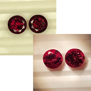 5.40cts Spectacular Very Rare Hard To Find 100%Natural Ultra Magnificent Color Change Pyrope Garnet Gorgeous 8X8 Round Cut Pair Tanzania L21