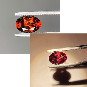 2.40cts Stunning Rare Hard To Find 100% Natural Ultra Fire Color Change Garnet Brownish To Purple, Red 9 X 7 Oval Tanzania Genuine Gem Lot.8