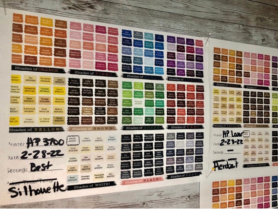 Printable Sublimation Color Chart 1340x1544