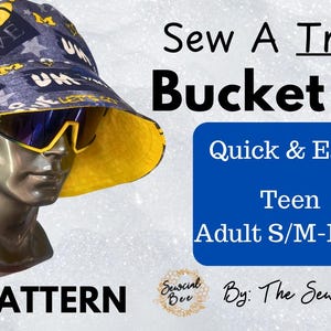 Molde para chapéu de balde e chapéu de sol da Sewcial - Personalizável - Várias opções - Aprovado por adolescentes