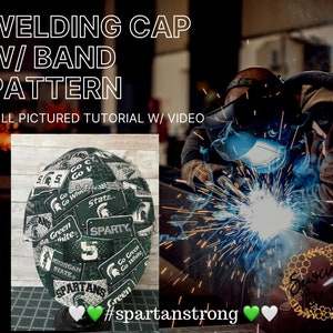 Welding Cap * 6 Panel w/ BAND * Sewing Pattern - Welder * Pipefitter  * Construction * Step by Step w/ VIDEO * No Cone Head * SEWcial Bee