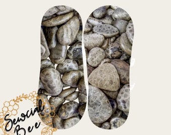 Petsokey Stones - No Show Silky Socks Sublimation PNG * SVG  Ready to Print * Great Lakes * Michigan * Huron * Summer * Instant Download