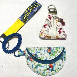 Key Fob FRENZY - Sewing Pattern with THREE (3) Key Fob Patterns - Triangle Pouch - Circle Pouch & Standard Key Fob with a Twist! Sewcial Bee