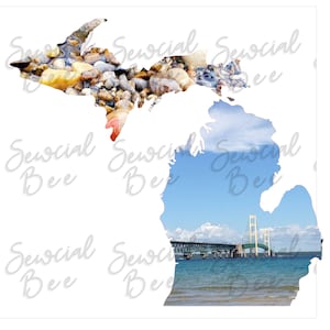 MICHIGAN ~ Mackinac Bridge * The Mighty Mac * Lake Superior Shoreline * SUBLIMATION * PRINTABLE * .png Image * Instant Download