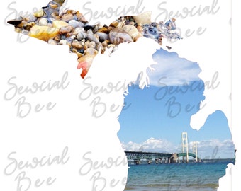 MICHIGAN ~ Mackinac Bridge * The Mighty Mac * Lake Superior Shoreline * SUBLIMATION * PRINTABLE * .png Image * Instant Download