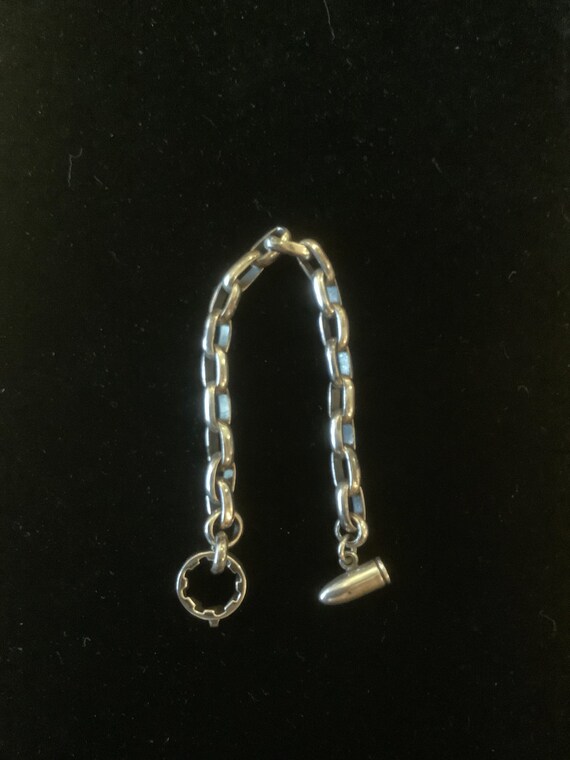 Heavy 925 Silver Bracelet By P M Tools Colt 45 Rev