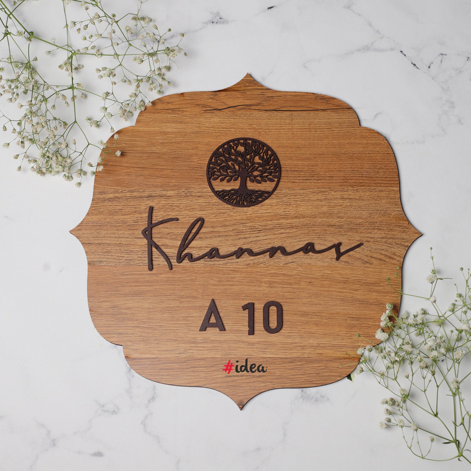 12 Wooden Nameplate Family Name Plaque Housewarming Etsy