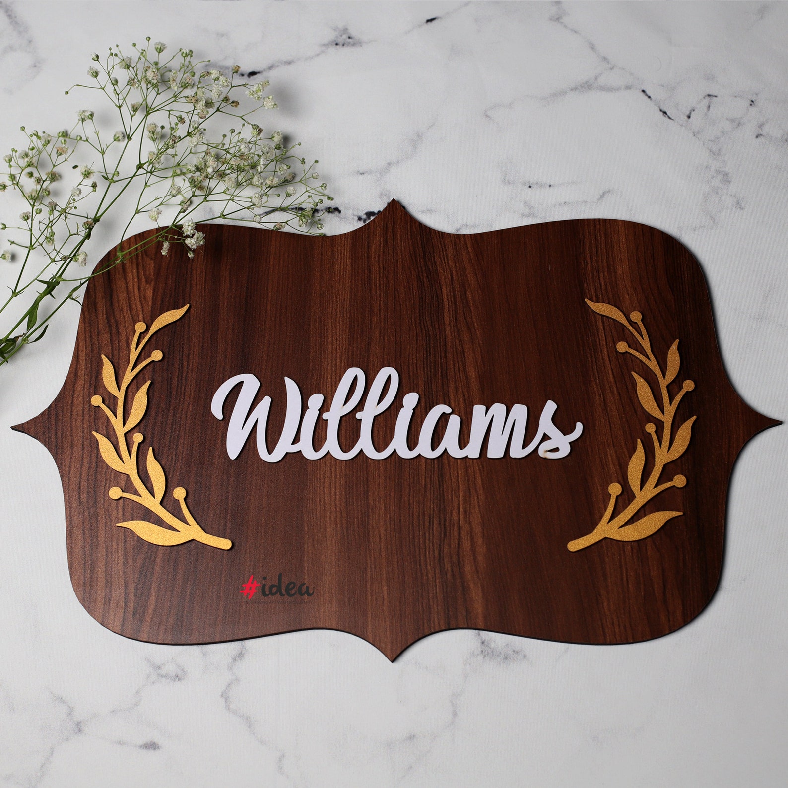 12 Wooden Nameplate Family Name Plaque Housewarming Etsy