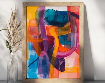 Colorful Abstract Painting: Modern Wall Art Print (Digital Download)