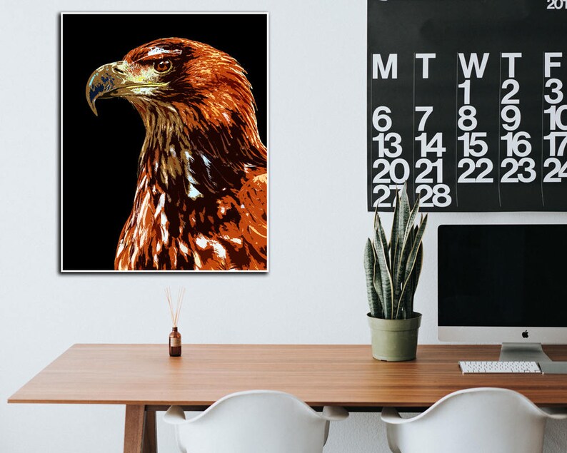 Eagle Print Modern Minimal Hawk Print Bird Prints Printable Art Instant Download Animal Wall Art Modern Bird Bird of Prey