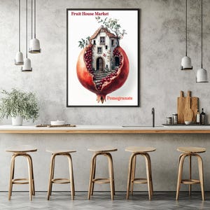 Pomegranate House Art Print: Kitchen Fruit Wall Decor (Digital Download)