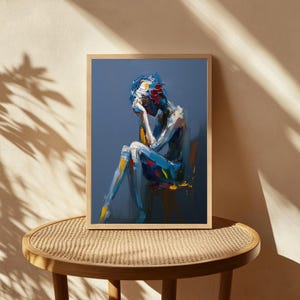 Colorful Woman Print, Abstract Woman Printable Wall Art, Painting Female, Vibrant Poster, Abstract Download, Home Decor, Girl Portrait, Gift