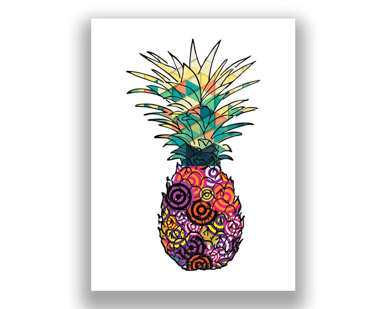 Pineapple Decor Pineapple Gifts Pineapple Print Kitchen Etsy