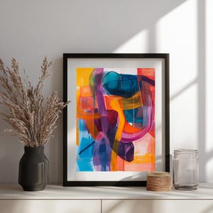 Vibrant Abstract Painting, Unique Wall Decor, House Gifts, Large Colorful Vibrant Wall Art Print, Bold Bright Abstract Modern Painting
