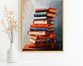 Book lover gift reading-themed, bookshelf ornament, bookworm decoration (Digital Download)