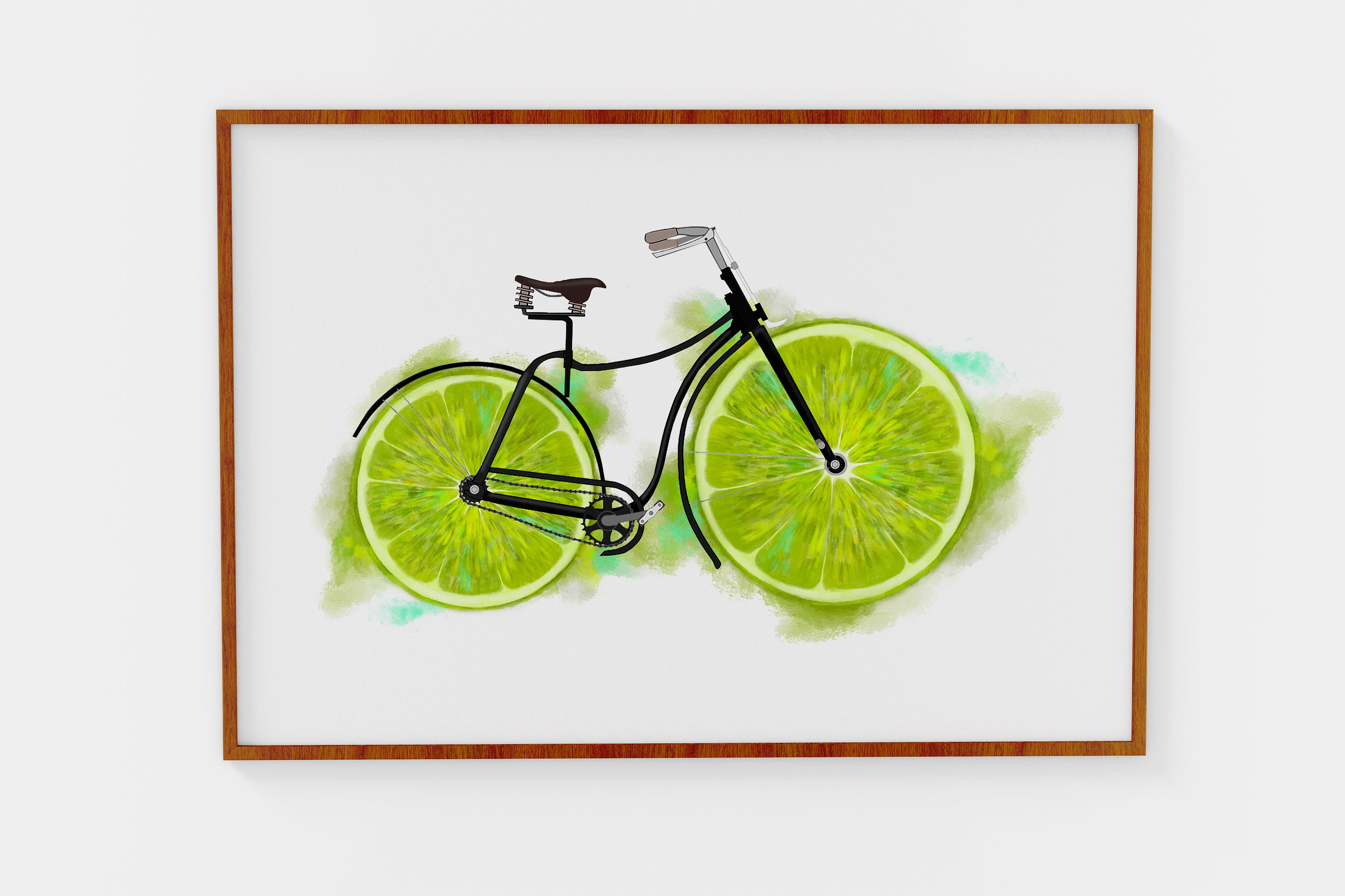 Lime Green Horizontal Kitchen Wall Art, Horizontal Prints Download