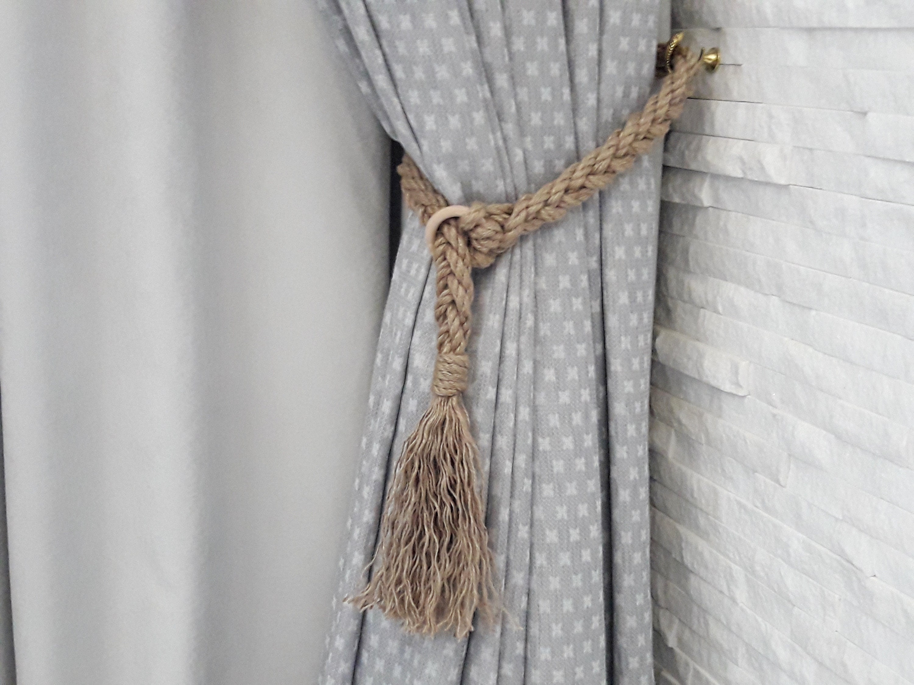 Corbata de yute para cortinas con borla .. Cortina Corbata | Etsy