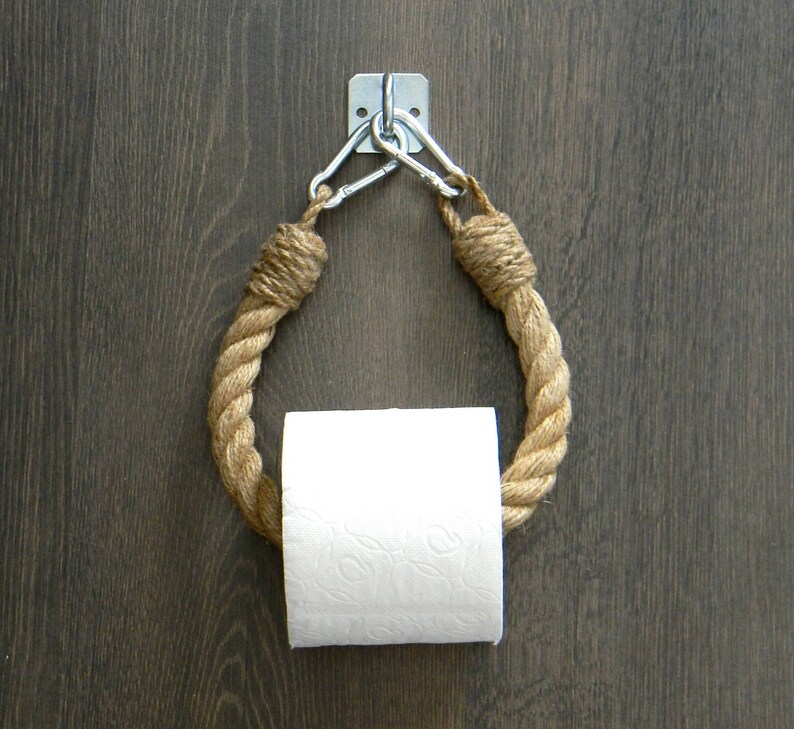 Toilet Paper Rope Holder..Industrial decor..Toilet Roll Etsy