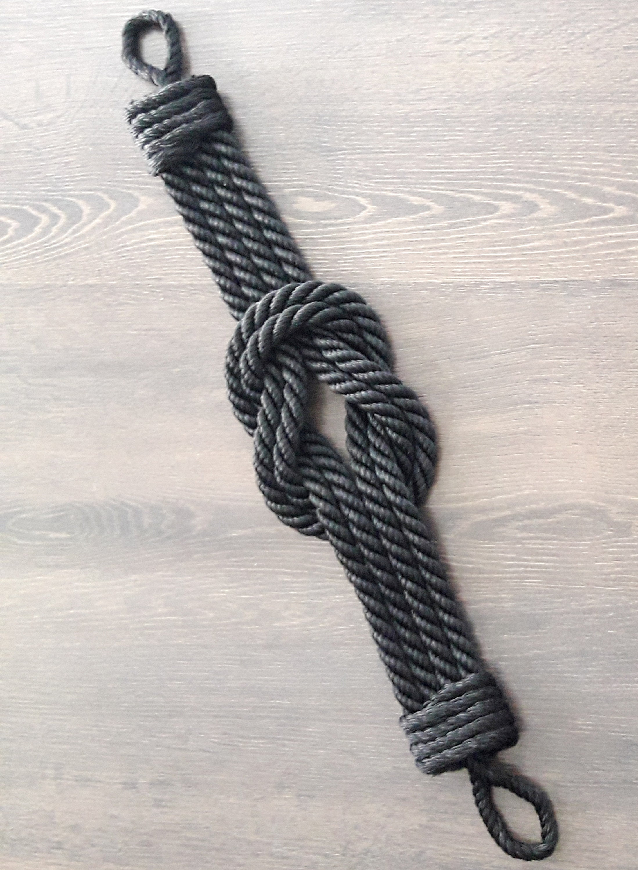 Curtain tiebacks..Black Double Square Knot.. Synthetic Rope Etsy