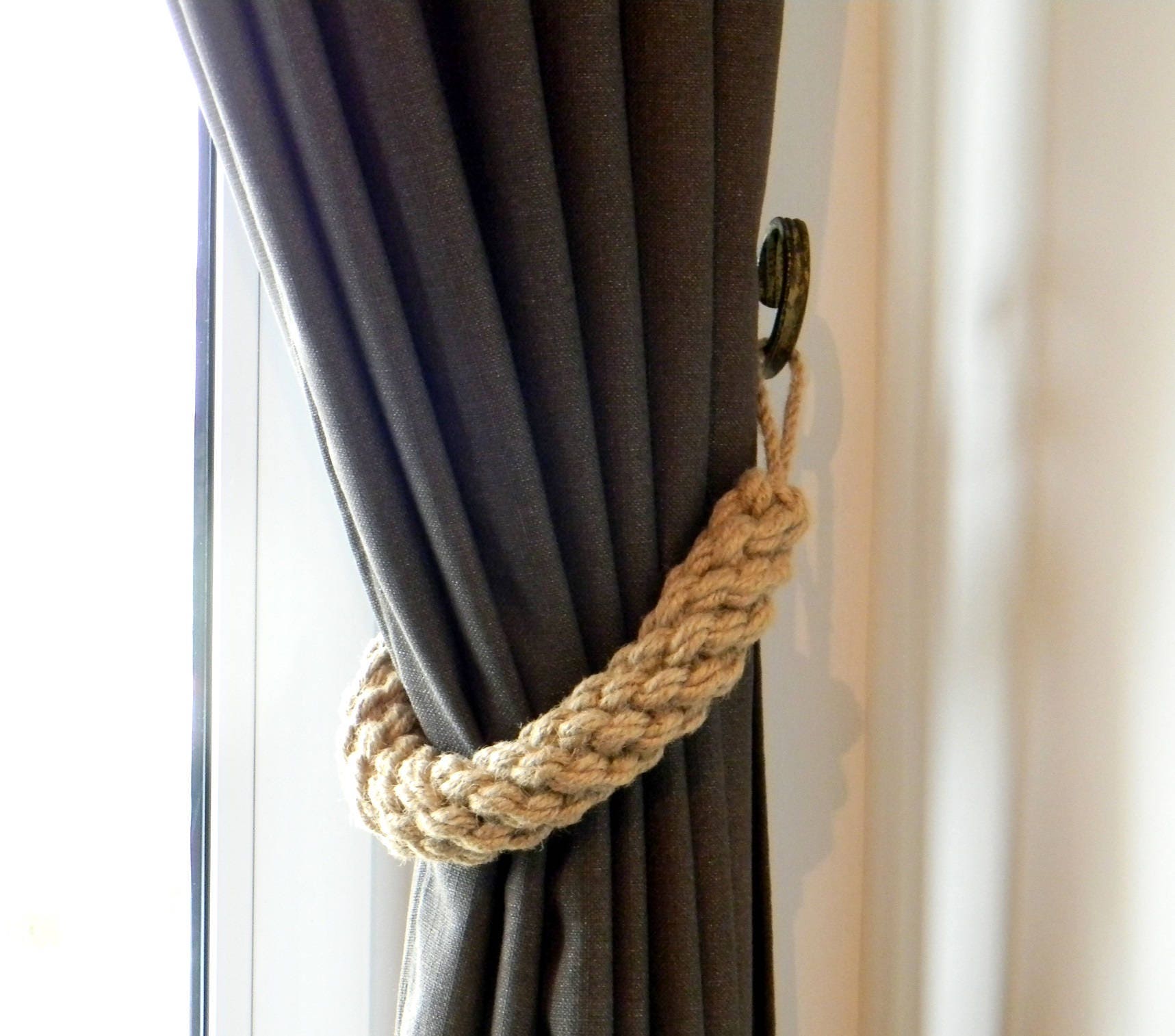 natural rope curtain tie backs