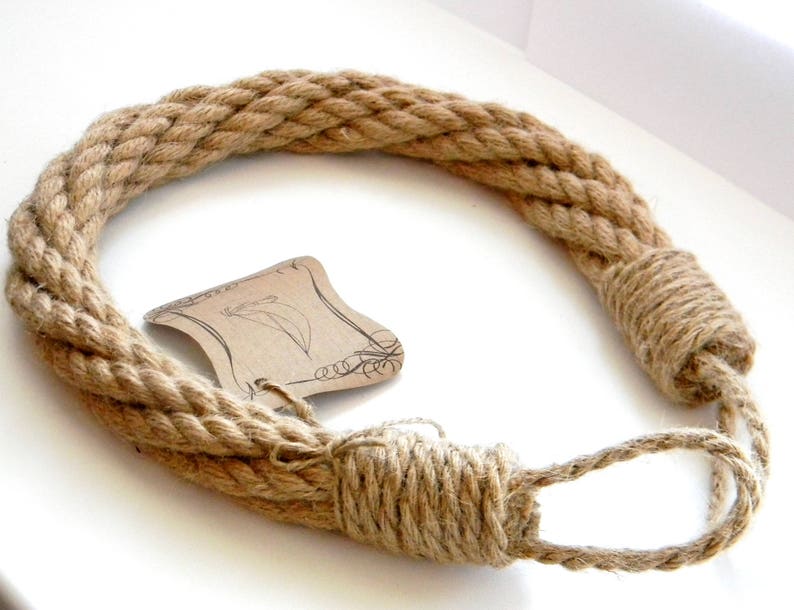 Corbata de cortina de cuerda de yute gruesa-Corbatas Shabby Chic-Decoración náutica-Retenciones industriales Cuerda de yute retorcida imagen 4