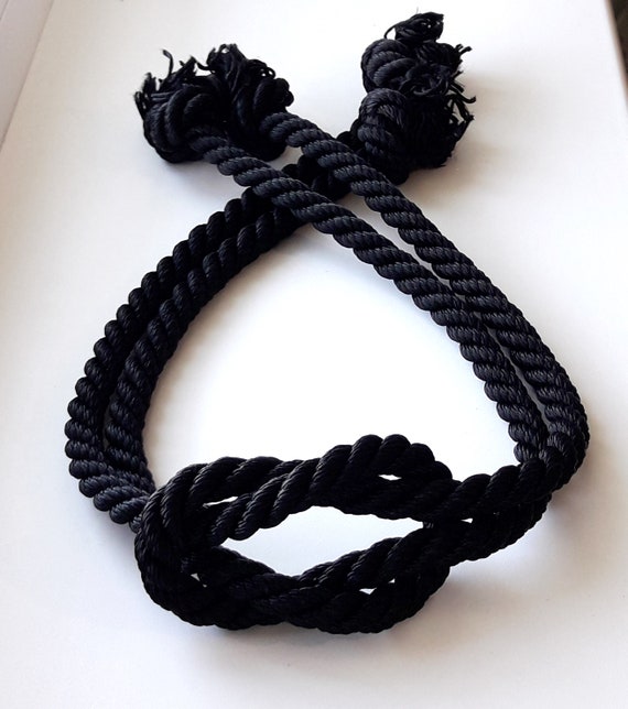 Square Knot Curtain Tie Backs Black Rope Tiebacks Home Etsy