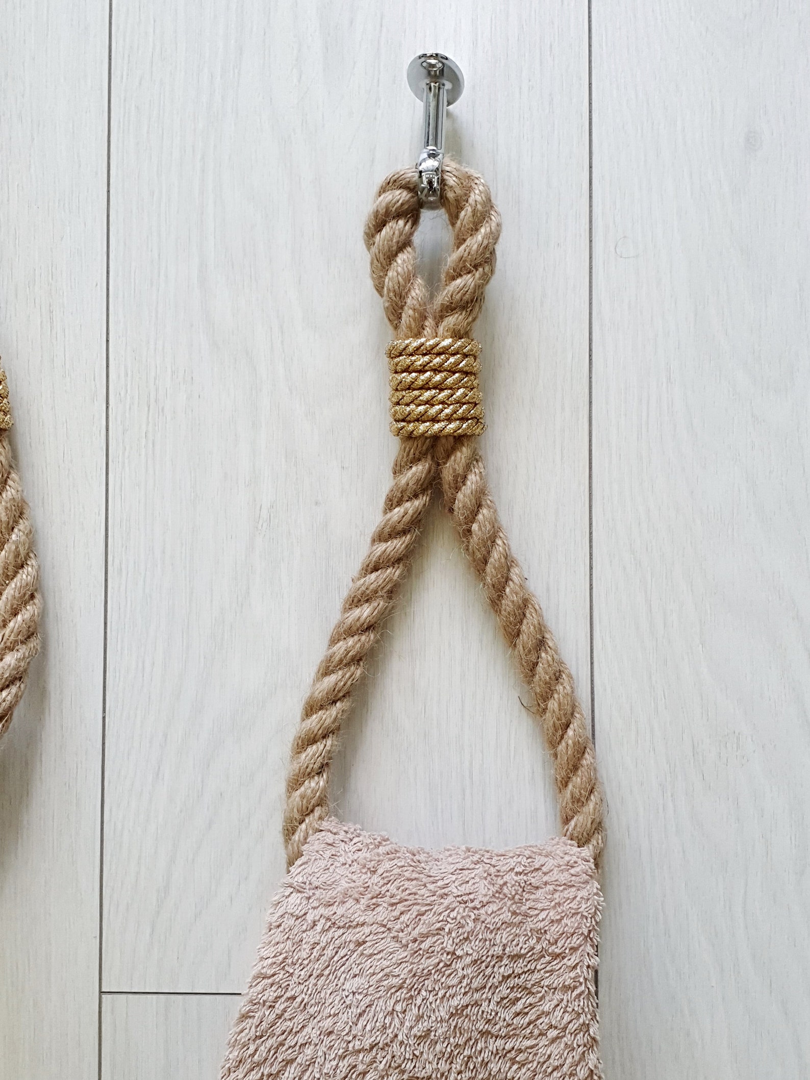Rope Towel Holder ..jute Rope and Gold Rope Decor..bathroom Etsy