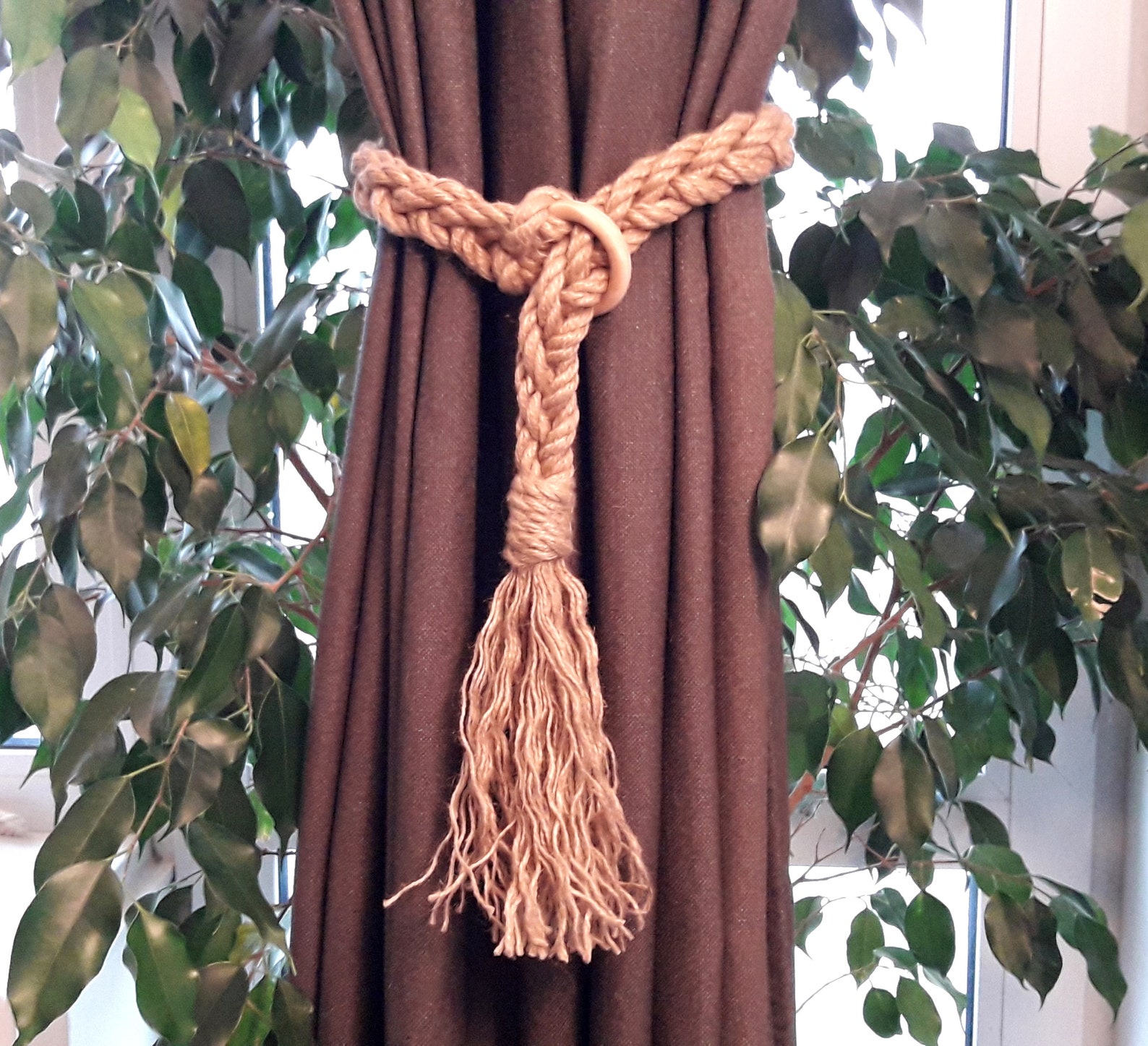 Jute Tie for Curtains With Tassel ..curtain Tie Backs Etsy
