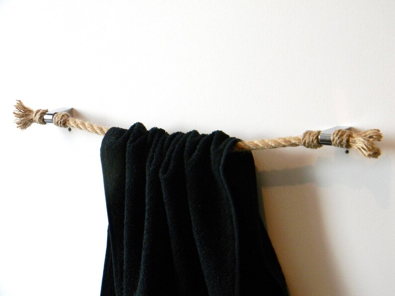 Towel Holder Jute Rope..Towel rack..Decor for Bathroom or Etsy