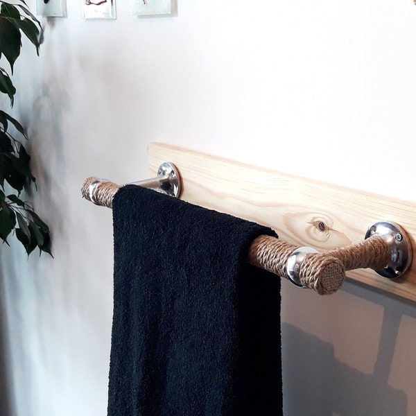 Big Towel Holder..Natural Jute Rope.. Friendly Eco-Friendly Style..For Kitchen or Bathroom ..